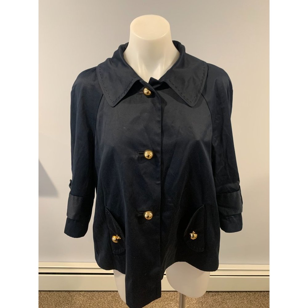 Kate Spade Navy Blue Button-Up Jacket Size L